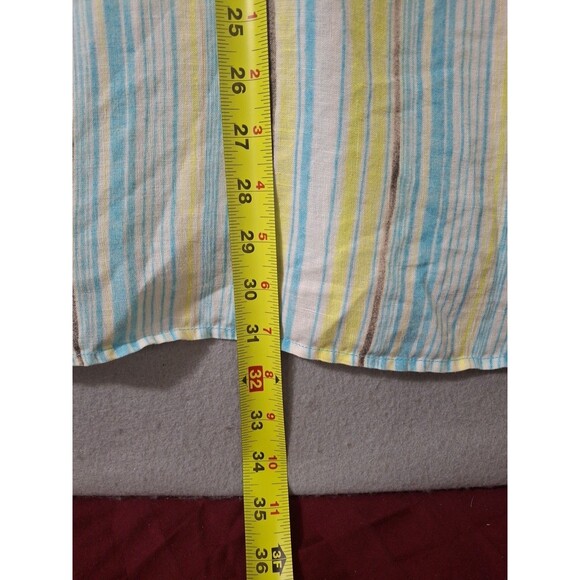 Tommy Bahama Relax Shirt Mens Large Blue Linen Striped Button Up Vacation - Picture 5 of 6